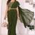 mehendi Georgette Ready to Wear Ruffle Style Saree With Blouse & Belt
