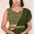mehendi Georgette Ready to Wear Ruffle Style Saree With Blouse & Belt
