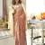 dark peach poly viscose georgette floral foil work saree