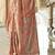 dark peach poly viscose georgette floral foil work saree