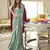 cyan blue poly viscose georgette floral foil work saree