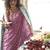 twilight lavender poly viscose georgette floral foil work saree