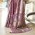 twilight lavender poly viscose georgette floral foil work saree