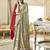 camo green poly viscose georgette floral foil work saree