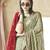 camo green poly viscose georgette floral foil work saree
