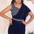 navy blue Georgette Ready to Wear Ruffle Style Saree With Blouse & Belt