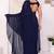 navy blue Georgette Ready to Wear Ruffle Style Saree With Blouse & Belt