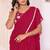 rani Georgette Fabric Ruffle Style Ready to Wear Saree With Unstitched Blouse