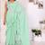 sea green Georgette Fabric Ruffle Style Ready to Wear Saree With Unstitched Blouse