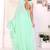 sea green Georgette Fabric Ruffle Style Ready to Wear Saree With Unstitched Blouse