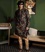 Black cotton printed kurta pajama