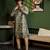 Green cotton printed kurta pajama
