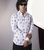 White cotton printed  shirt