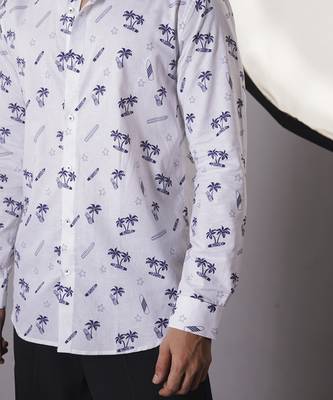 White cotton printed  shirt 3