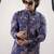 Blue floral printed cotton  shirt