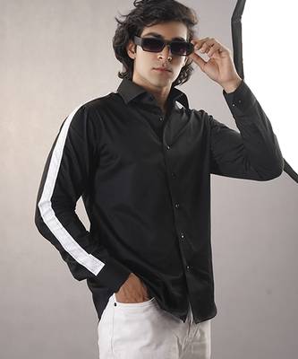 Black plain cotton  shirt 1