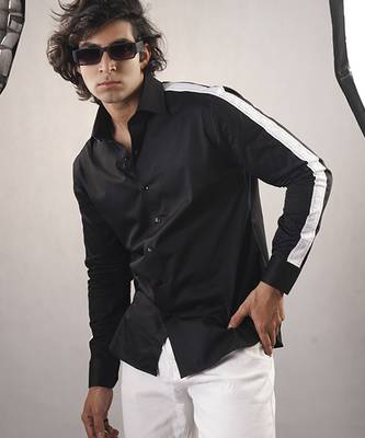 Black plain cotton  shirt 2