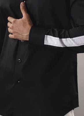 Black plain cotton  shirt 3