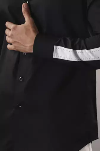 Black plain cotton  shirt