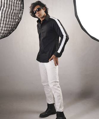 Black plain cotton  shirt 4
