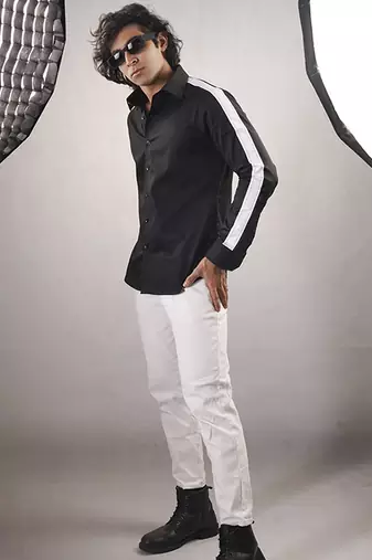 Black plain cotton  shirt