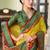 yellow poly viscose georgette lucknowi chikankari work saree