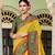 yellow poly viscose georgette lucknowi chikankari work saree