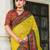 yellow poly viscose georgette lucknowi chikankari work saree