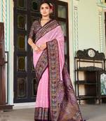 baby pink poly viscose georgette lucknowi chikankari work saree