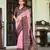baby pink poly viscose georgette lucknowi chikankari work saree