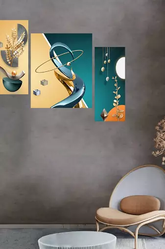 Set of 3 digital wall painting