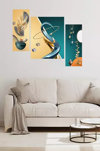Set of 3 digital wall painting