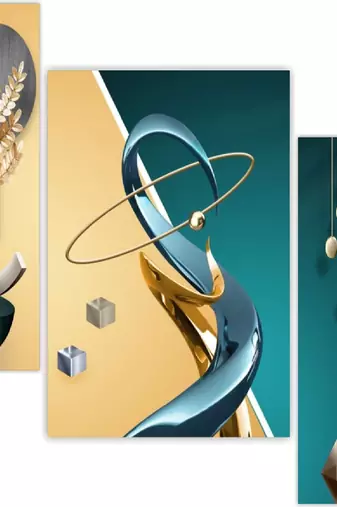 Set of 3 digital wall painting