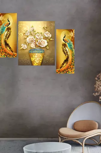 Set of 3 digital wall painting