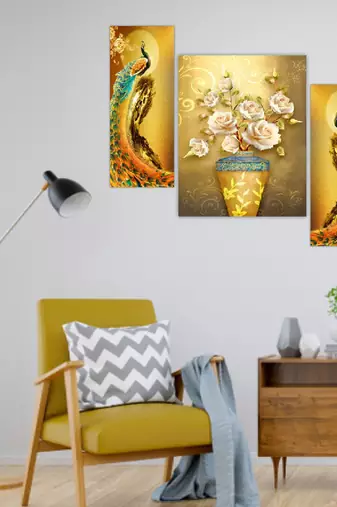 Set of 3 digital wall painting