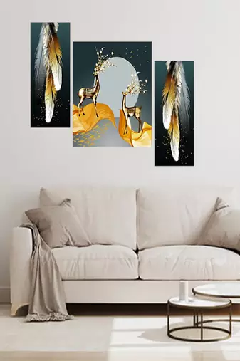 Set of 3 digital wall painting