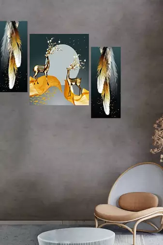 Set of 3 digital wall painting