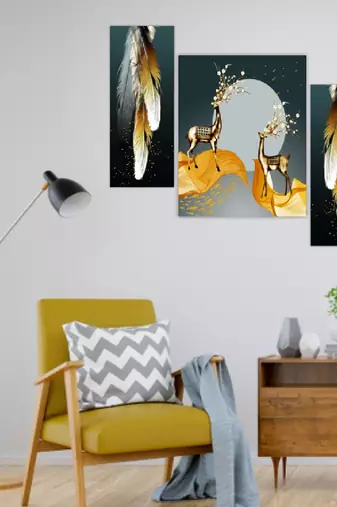 Set of 3 digital wall painting