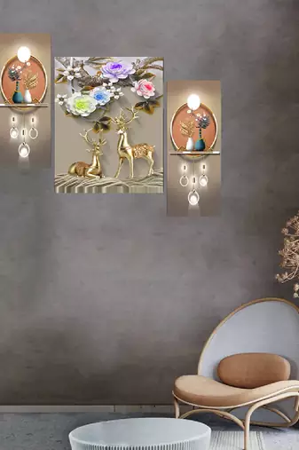 Set of 3 digital wall painting
