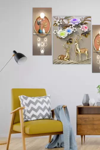 Set of 3 digital wall painting