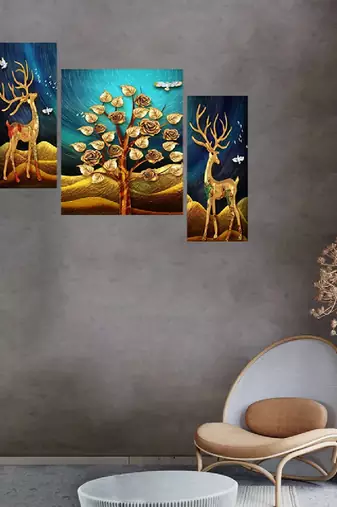Set of 3 digital wall painting