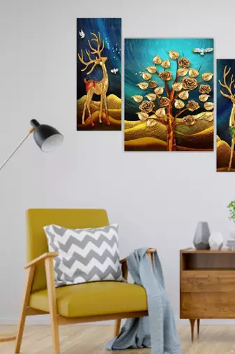 Set of 3 digital wall painting