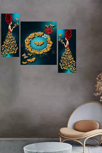 Set of 3 digital wall painting