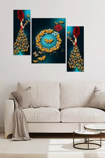 Set of 3 digital wall painting