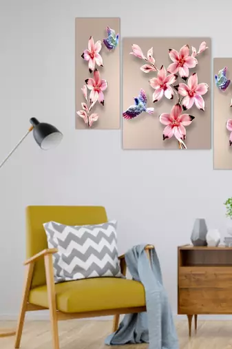 Set of 3 digital wall painting