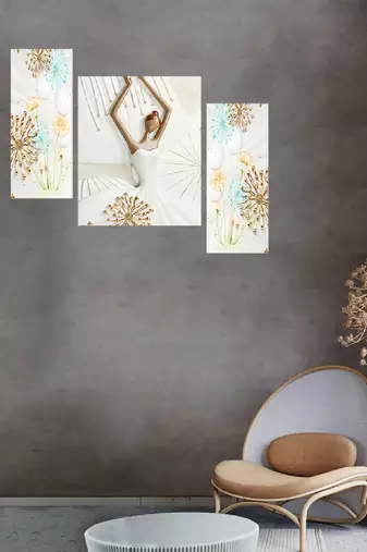 Set of 3 digital wall painting