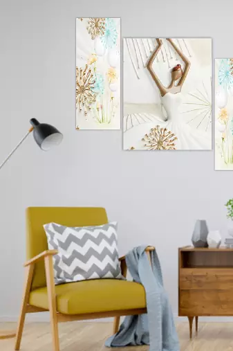 Set of 3 digital wall painting