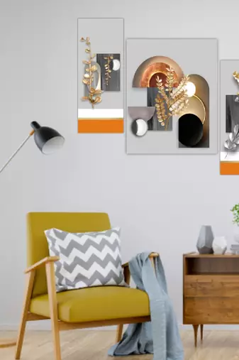 Set of 3 digital wall painting