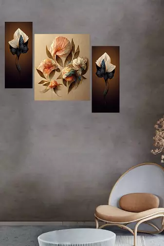 Set of 3 digital wall painting