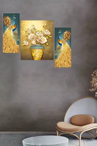 Set of 3 digital wall painting
